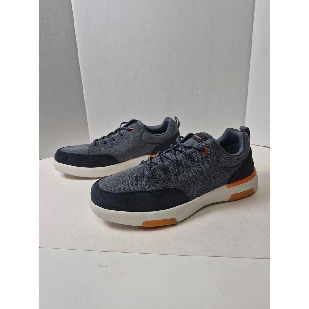 OrthoComfoot Mens ZGBX26B Grey Canvas Navy Suede Sneakers EU 47 US 13 Low Top